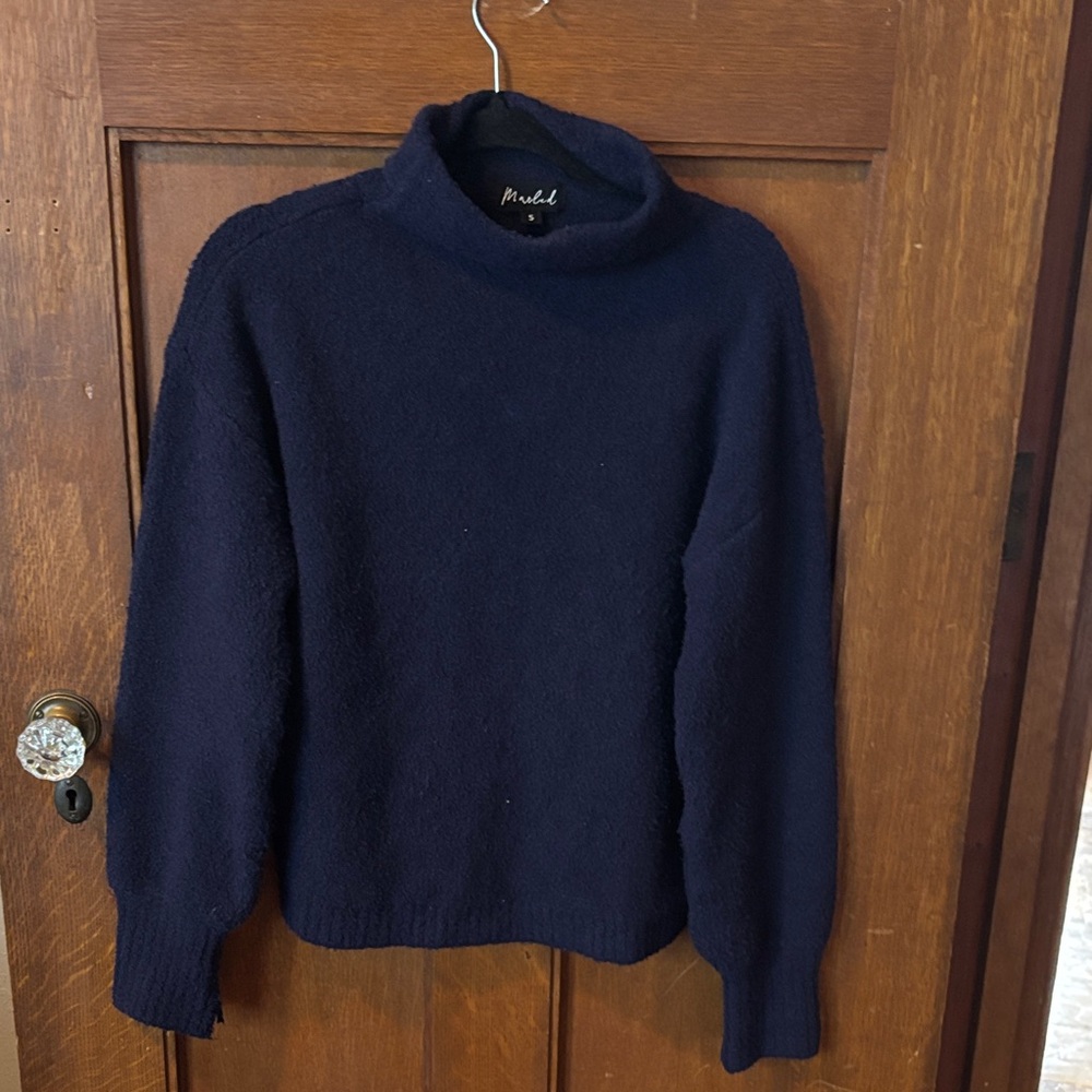 Marled Deep Blue Knit Sweater